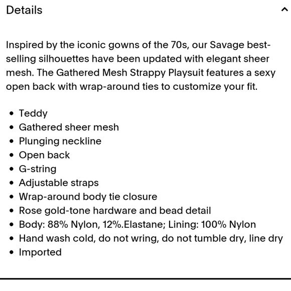 Savage X Fenty Gathered Mesh Strappy Teddy - Picture 6 of 10